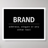 Strak modern merk of bedrijfsnaam | Zwart & Wit Poster (Voorkant)
