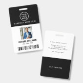 Strak modern personeelsfoto naam barcode ID Badge (Voor- en achterkant)