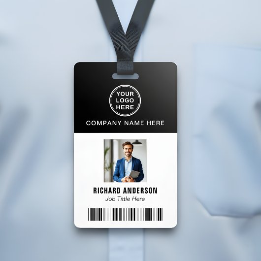 Strak modern personeelsfoto naam barcode ID Badge
