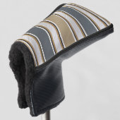 Strak modern streeppatroon golf putter hoes golfheadcover (3/4 voorkant)