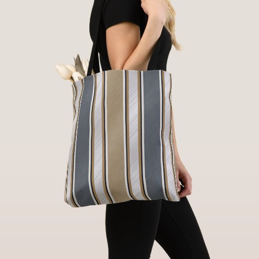 Strak modern streeppatroon tote bag (Dichtbij)