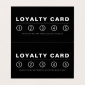 Strak Modern - Zwart & Wit - Dubbele Loyaliteit Visitekaartje (Binnenkant ongevouwen)