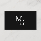 Strak modern zwart-wit typografie visitekaartje (Achterkant)