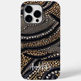 Strak namaakleer Abstract Minimalistisch met Naam Case-Mate iPhone 14 Pro Max Hoesje
