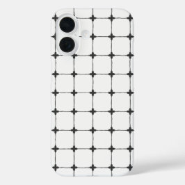 Strak Neutraal Raster Minimalistische Zwart & Wit iPhone 16 Hoesje