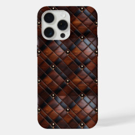 Strak Notenhout en Leer iPhone 15 Pro Max Case