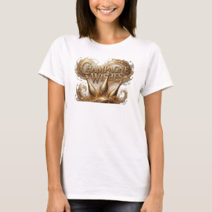 Strak oranje CHAMPAGNE WISHES tekst ontwerp T-shirt