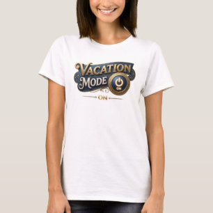 Strak oranje VACATIE MODUS AAN Mode Kunst T-shirt