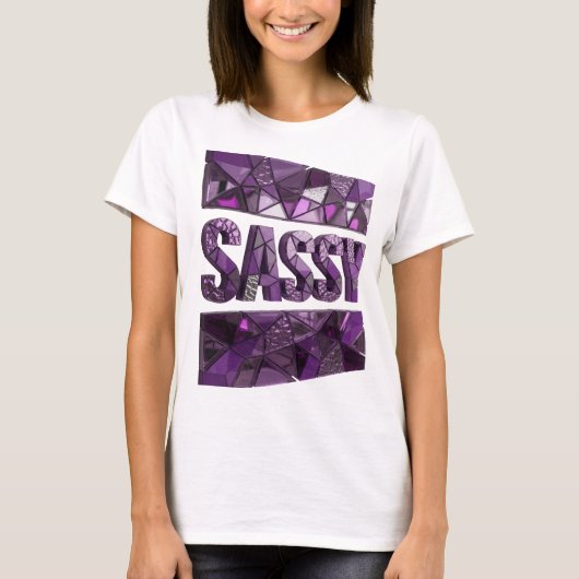 Strak Paarse SASSY Statement Design T-shirt (Voorkant)