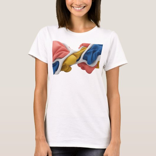 Strak roze ABSTRACT ART ontwerp T-shirt (Voorkant)