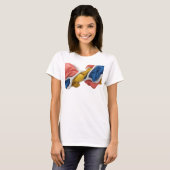 Strak roze ABSTRACT ART ontwerp T-shirt (Voorkant volledig)