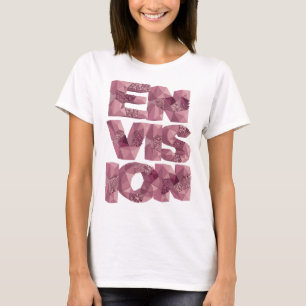 Strak Roze ENVISION Artistiek Motief T-shirt