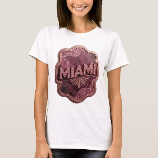 Strak Roze MIAMI Shirt Ontwerp (Voorkant)