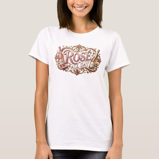 Strak Roze ROS ALL DAY T-shirt (Voorkant)