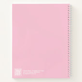 Strak roze ruitjes transparant frame notitieboek (Achterkant)
