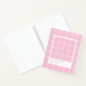 Strak roze ruitjes transparant frame notitieboek (Binnen)
