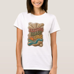 Strak Sinaasappelkleurig 3D-Tekst Kunst 'RUSTEND S T-shirt