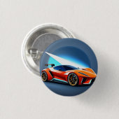 Strak sportauto met modern design ronde button 3,2 cm (Voorkant /achterkant)