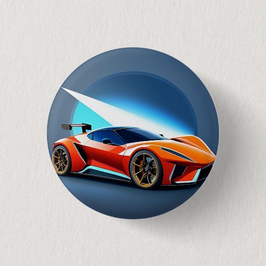 Strak sportauto met modern design ronde button 3,2 cm (Voorkant)