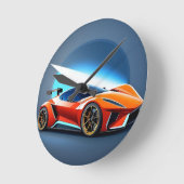Strak sportauto met modern design ronde klok (Hoek)