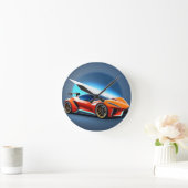 Strak sportauto met modern design ronde klok (Huis)