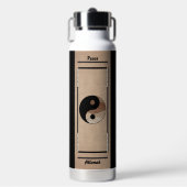Strak Uniek Zen Bamboe Yin Yang Symbool  Waterfles (Voorkant)