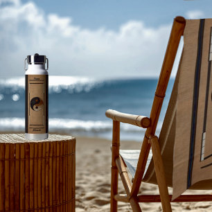 Strak Uniek Zen Bamboe Yin Yang Symbool  Waterfles