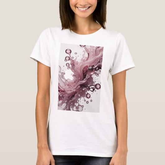Strak Zilver ABSTRACTE KUNST Draagbare Kunst T-shirt (Voorkant)