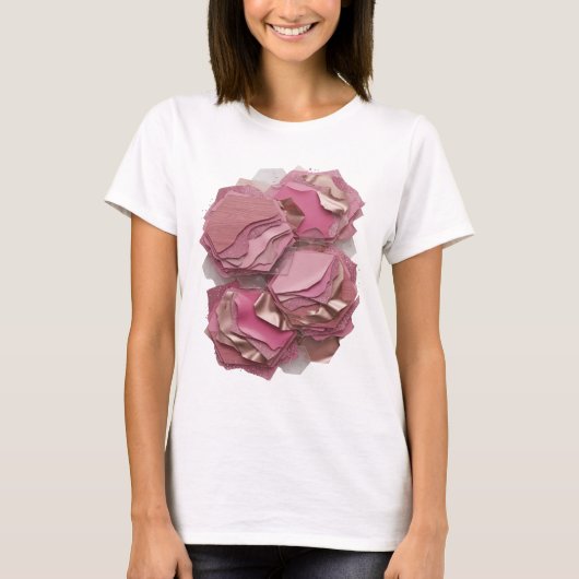 Strak Zilver ABSTRACTE KUNST Modeprint T-shirt (Voorkant)
