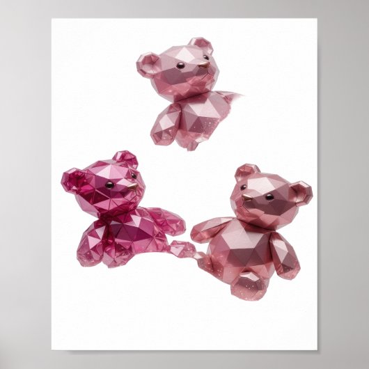 Strak Zilver ABSTRACTE KUNST Statement Design v2 Poster (Voorkant)