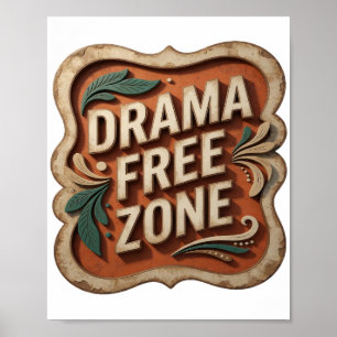 Strak Zilver DRAMA VRIJE ZONE Poster