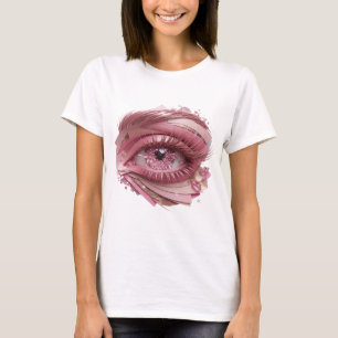 Strak Zilver EYES OF THE NIGHT 3D Tekst Kunst T-shirt