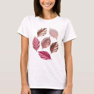 Strak Zilver Gouden Bladeren Krachtig Design T-shirt
