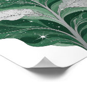 Strak Zilver GROENE BLAADJE MET STERREN Design Poster (Hoek)