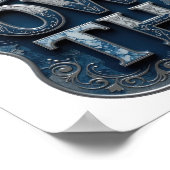 Strak Zilver GROWTH Tekst Design Poster (Hoek)