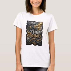 Strak Zilver ON THE GRIND Artistiek Motief T-shirt
