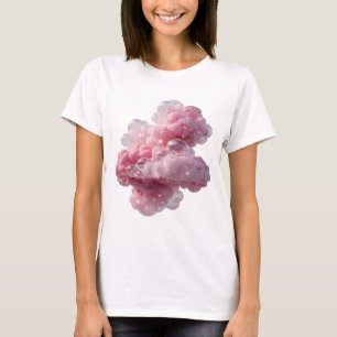 Strak Zilver ROZE WOLKEN MET GLITTER Draagbare Kun T-shirt
