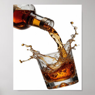 Strak Zilver WHISKY SPLASH Poster