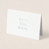 Strak Zilver & Wit Monogram Save the Date Folie Kaarten (Voorkant)