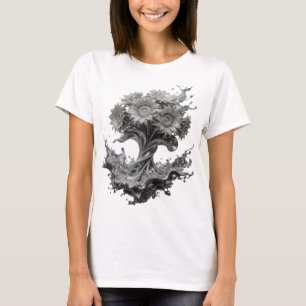 Strak Zilveren ABSTRACTE KUNST Grafische T-shirt