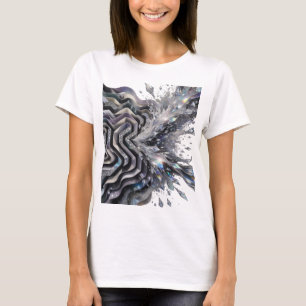 Strak Zilveren ABSTRACTE KUNST Kunstprint v2 T-shirt