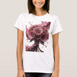 Strak Zilveren ABSTRACTE KUNST Maatwerk T-shirt