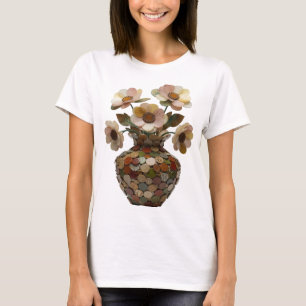 Strak Zilveren ABSTRACTE KUNST Modeprint T-shirt