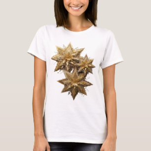 Strak Zilveren GOLDEN STARS Citaat Design T-shirt