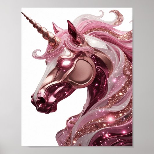 Strak Zilveren UNICORN Citaat Design Poster (Voorkant)