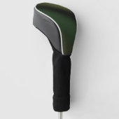 Strak zwart en donkergroen verloopdesign – Modern Golfheadcover (Schuin)