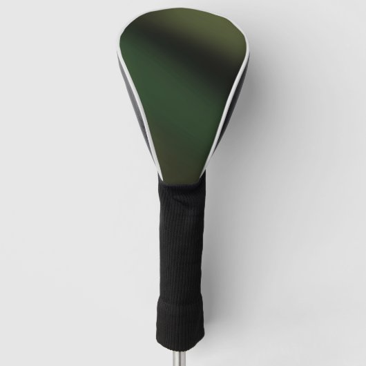 Strak zwart en donkergroen verloopdesign – Modern Golfheadcover (Voorkant)