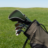 Strak zwart en donkergroen verloopdesign – Modern Golfheadcover (Insitu)
