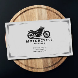 Strak zwart motorfiets silhouet visitekaartje