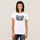Strakblauwe VERJAARDAG 6DE druk T-shirt (Voorkant volledig)